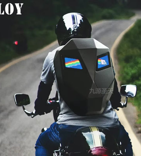 LED Locomotive Backpack Display Scree Business Travel Laptop Backpack Men Outdoor Expanded Motorcycle Cycling Backpack for Woman