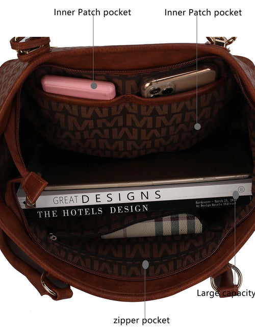 Load image into Gallery viewer, by Mia K. Marimar Women'S Tote Bag with Pouch and Wristlet, Signature 4 Piece Set - Burgundy Red
